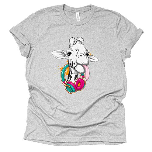 Giraffe Shirt, Giraffe Head Photos Printed Funny T Shirt Unisex Summer Casual Short Sleeve Tops Blouse
