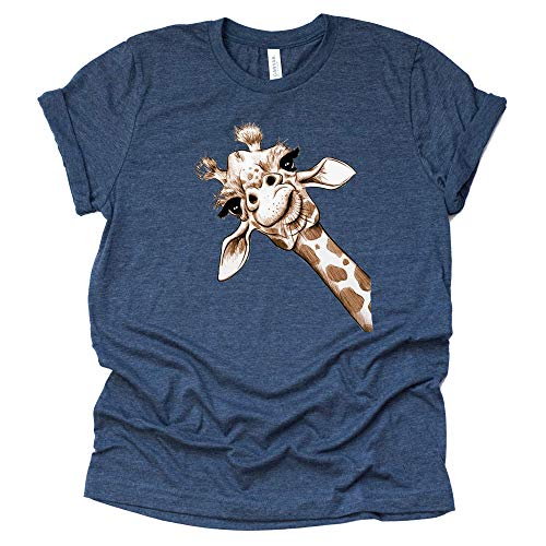 Giraffe Shirt, Giraffe Smiling Shirt Printed Funny T Shirt Unisex Summer Casual Short Sleeve Tops Blouse