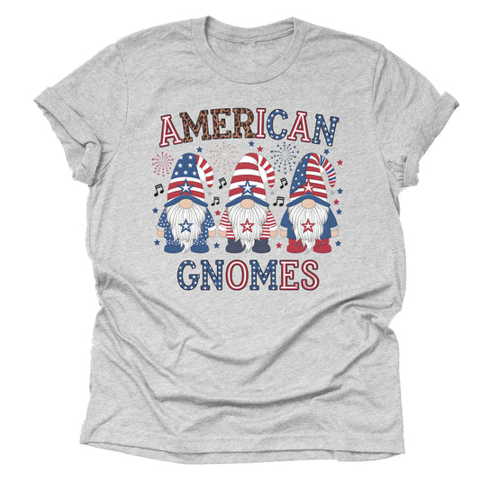 Patriotic USA Gnomes American Flag Casual Short Sleeve Unisex T-Shirt