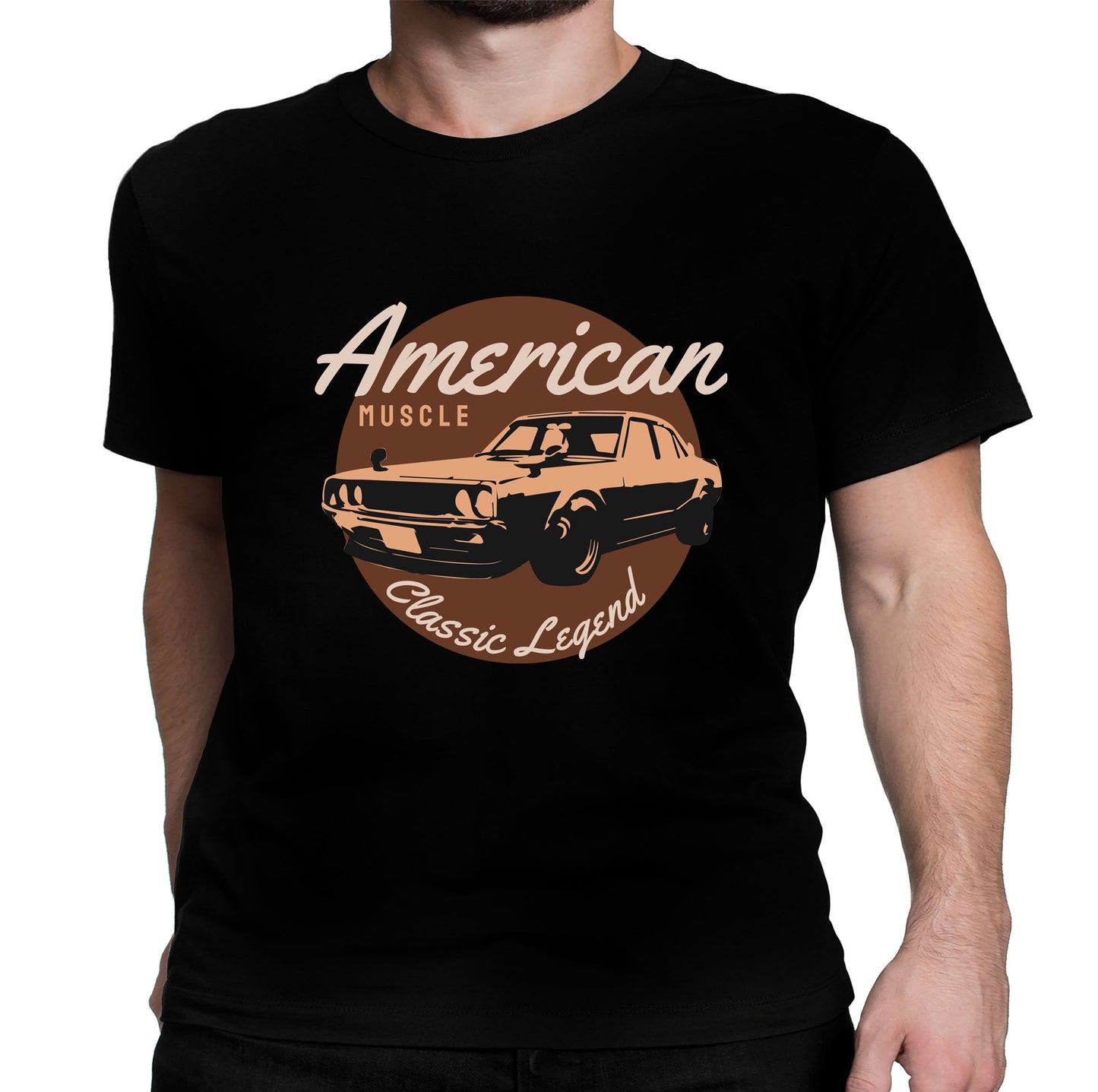 American Muscle Car T-Shirt - Classic Legend T-Shirt Novelty Shirt Short Sleeve Print Casual Top