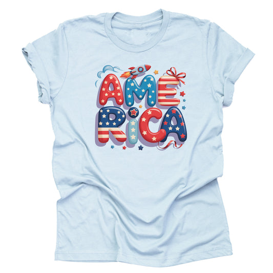 Patriotic America July 4th American Flag Casual Short Sleeve Unisex T-Shirt