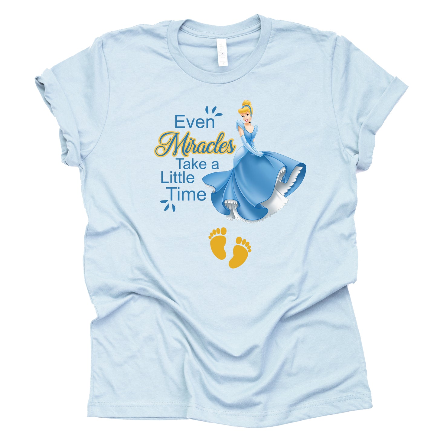 Even Miracles Take a Little Time Shit, Cinderella Pregnancy Announcement Shirt