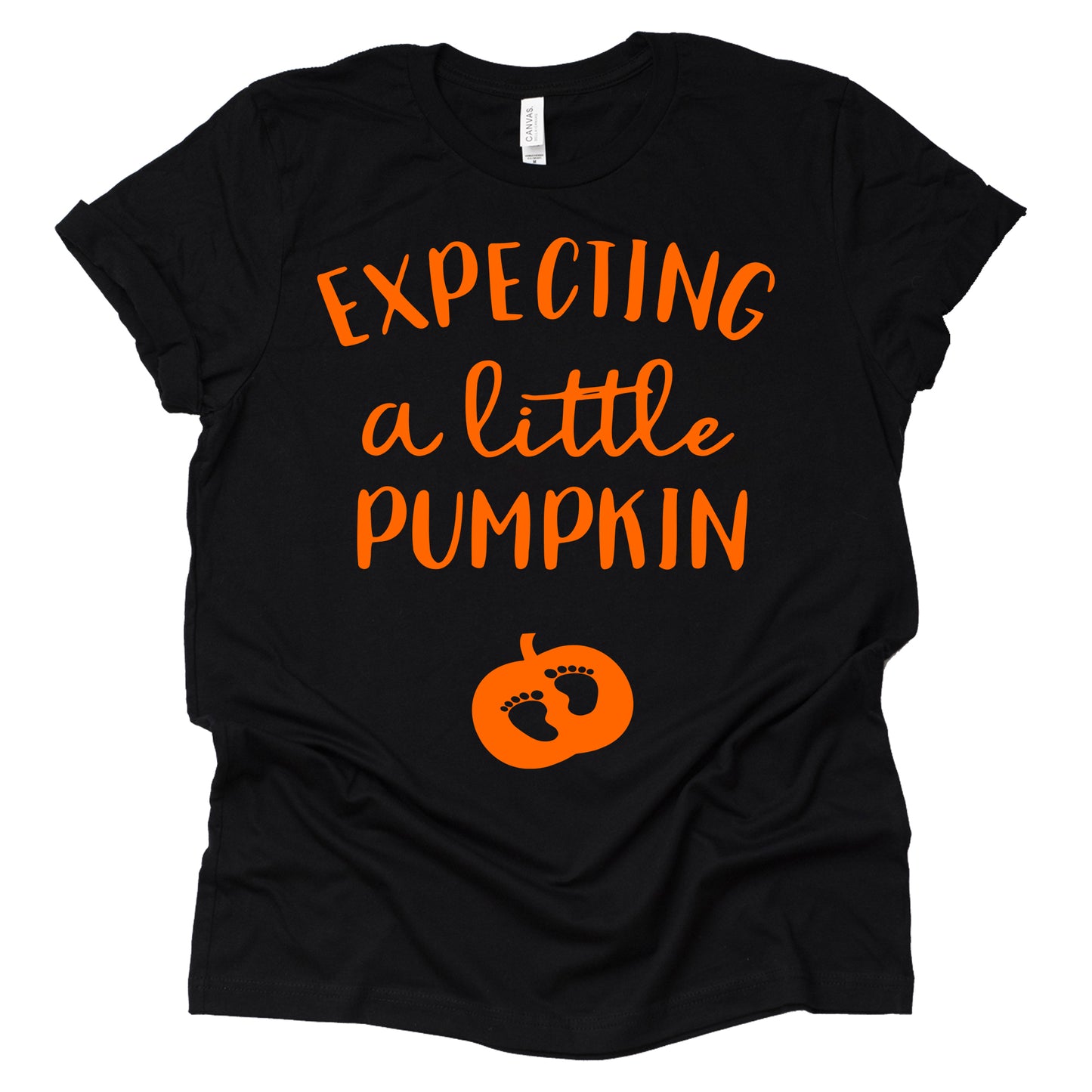 Expecting a Little Pumpkin Shirt, Baby Halloween Pumpkin Pregnancy, Pregnancy Announcement Shirt Causal Short Sleeve