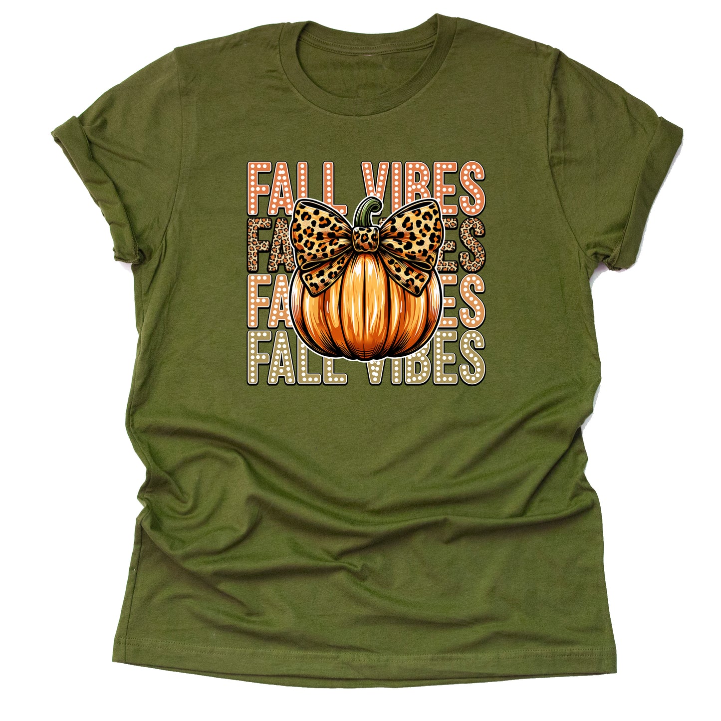 Fall Vibes Leopard Pumpkin T Shirt Cute Loose Tees Crew Neck Short Sleeve Casual Tops