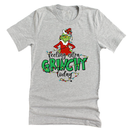 Feeling Extra Grinchy Today Shirt, Grinch Christmas Shirt Casual Short Sleeve