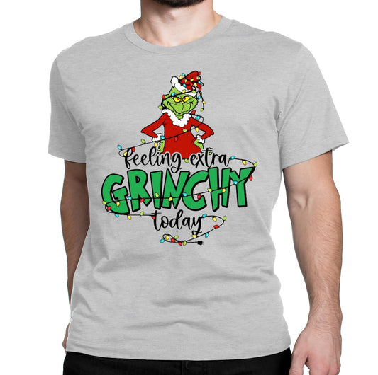 Feeling Extra Grinchy Today Shirt, Grinch Christmas Shirt Casual Short Sleeve