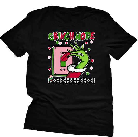 Grinch Mode On Christmas Unisex Casual Short Sleeve Shirt