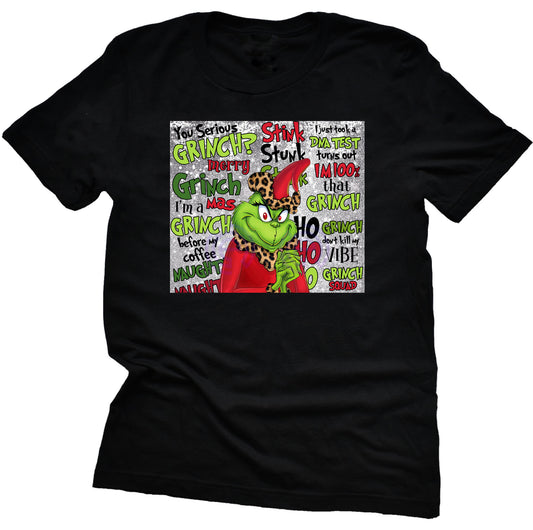 Grinch Christmas Graphic Design Unisex Short Sleeve Shirt