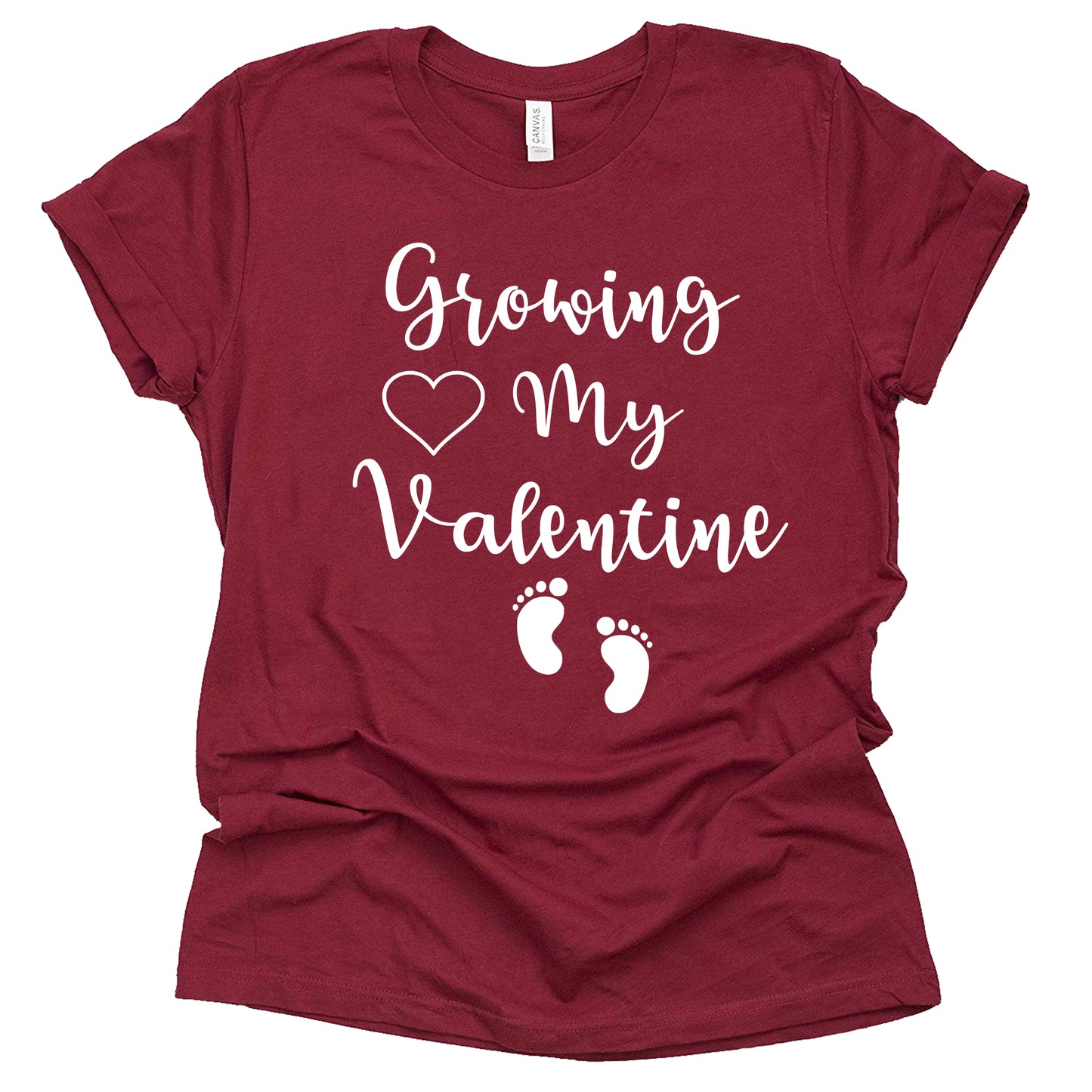 Growing My Valentine Shirt Valentines Day Pregnancy Announcement Shirt Unisex Short sleeve