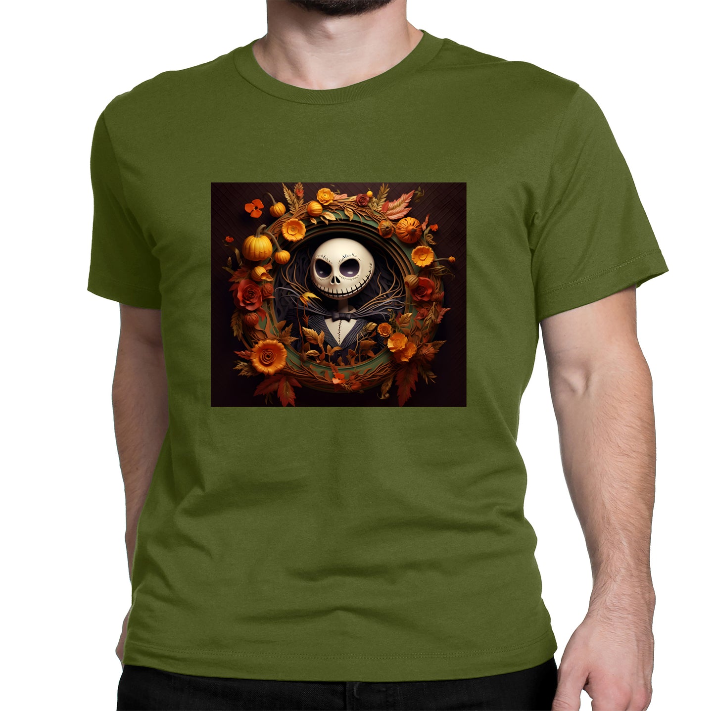 Jack Skellington Harvest Autumn Shot Sleeve Causal Unisex Shirt