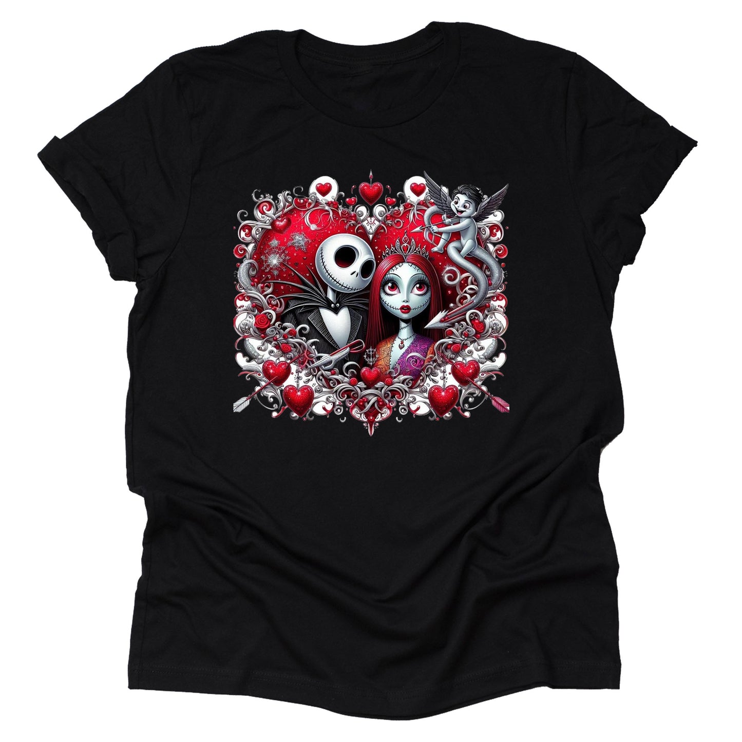 Jack Sally Dark Hearts, Valentine Shirt Unisex Short Sleeve Shirt