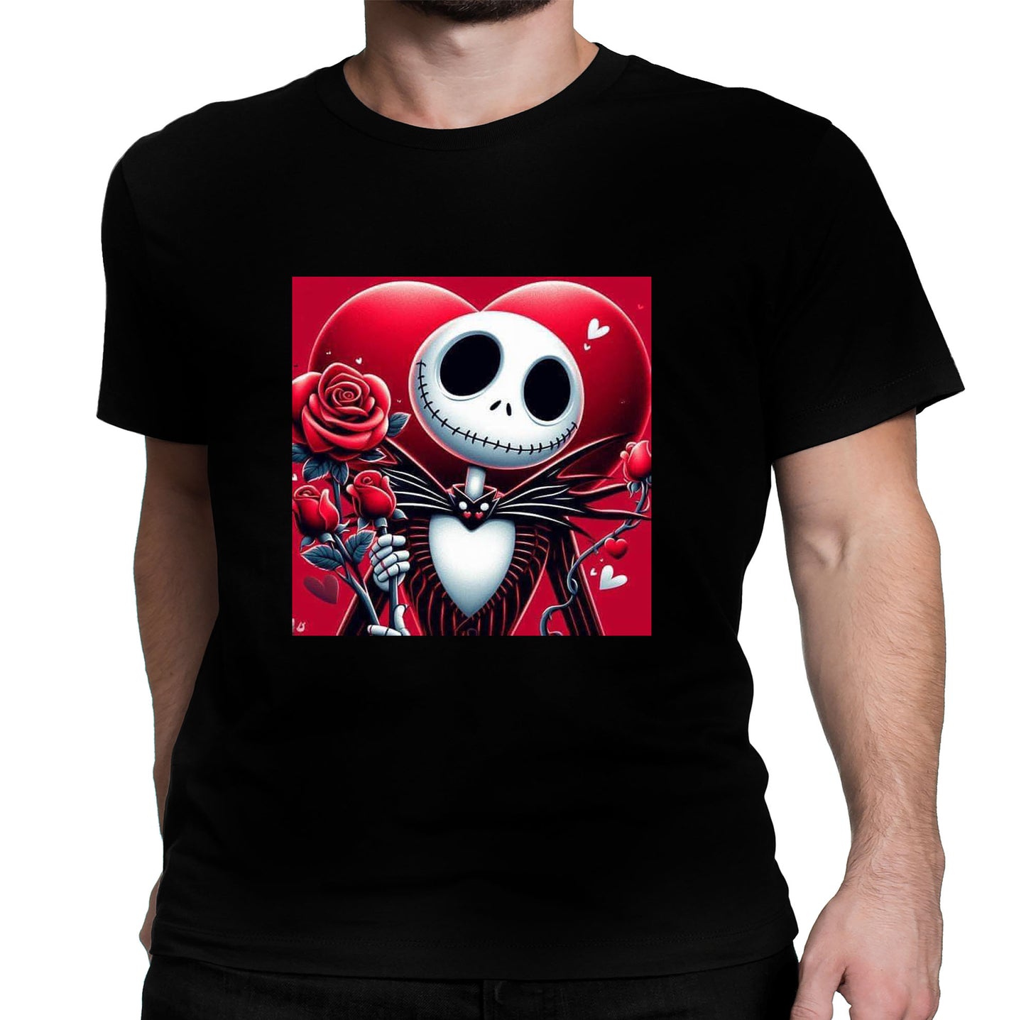 Jack Skellington Hearts Love, Valentine Shirt Unisex Short Sleeve Shirt