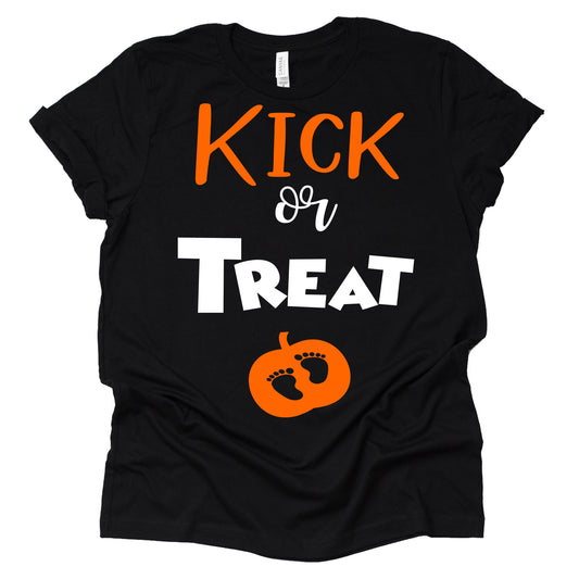 Kick or Treat, Baby Halloween Pumpkin Pregnancy, Baby Announcement Shirt, Pregnancy Announcement Shirt,