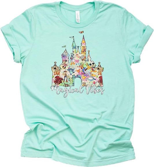 Magical Vibes Shirt, Magic Kingdom Shirt, Disney Shirt Casual Short Sleeve Shirt