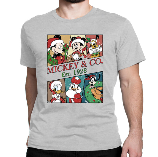 Mickey and Company Christmas Unisex Shirt Graphic Design Casual Short Sleeve Unisex Shirt