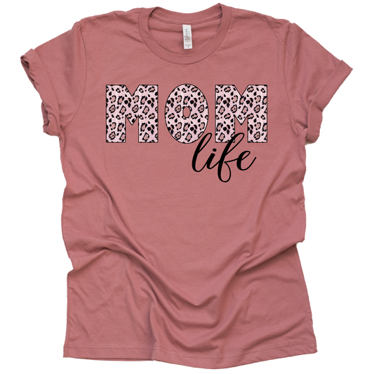 Leopard Mom Life Shirt for Women Leopard Mama Graphic Tops Tee Mother's Day Short Sleeve Casual Blouse