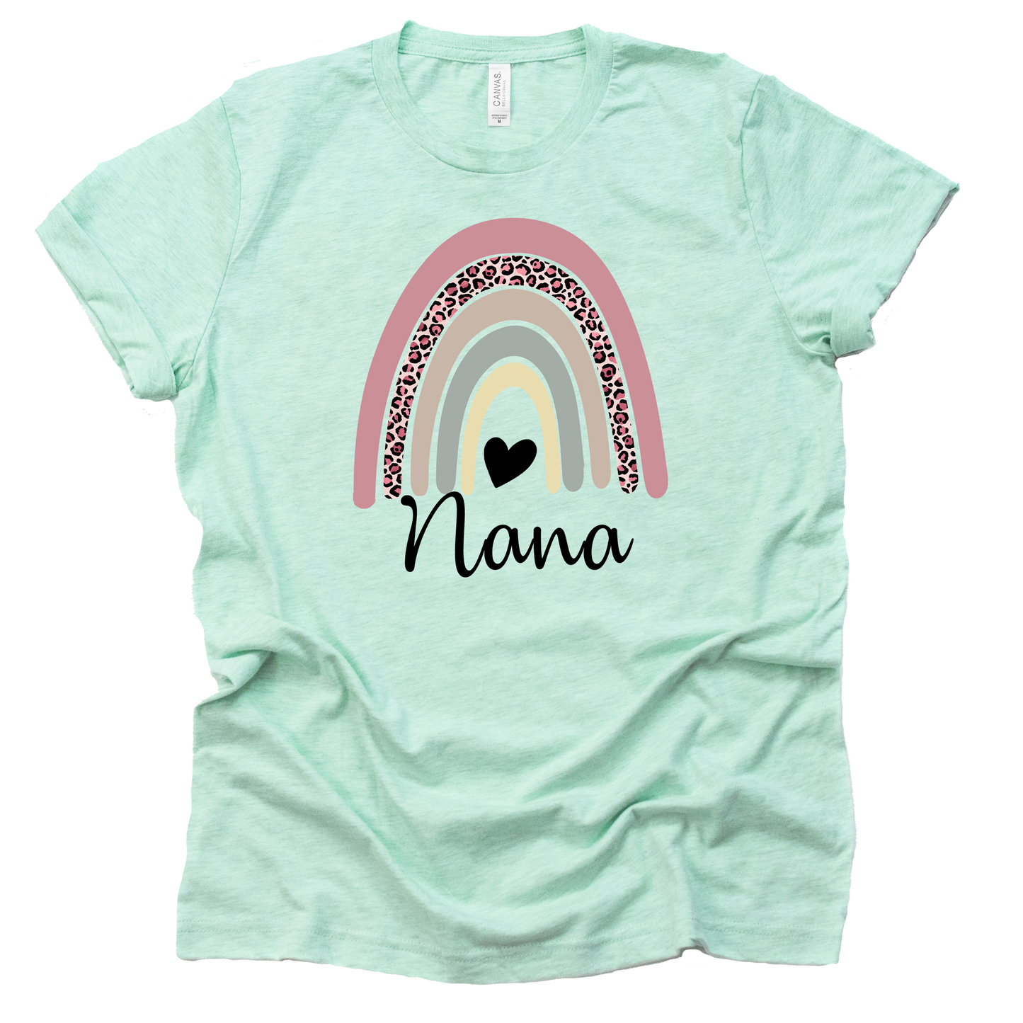 Rainbow Nana Shirt Leopard Printed T Shirt Unisex Summer Grand Parent Casual Short Sleeve Tops Blouse