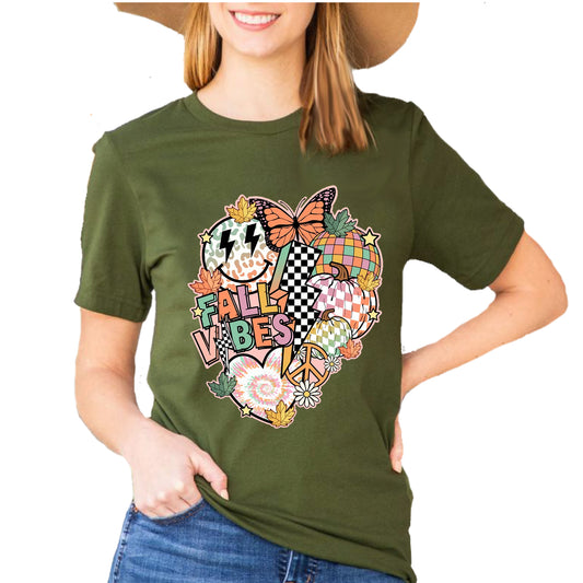 Retro Fall Smile Face Pumpkin Autumn Shirt, Unisex Casual Short Sleeve