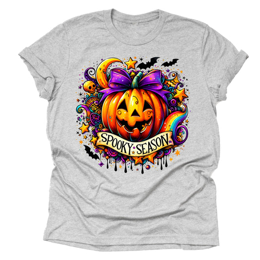 Halloween Spooky Season Scary Pumpkin T Shirt Cute Graphic Loose Tees Crew Neck Short Sleeve Casual Tops