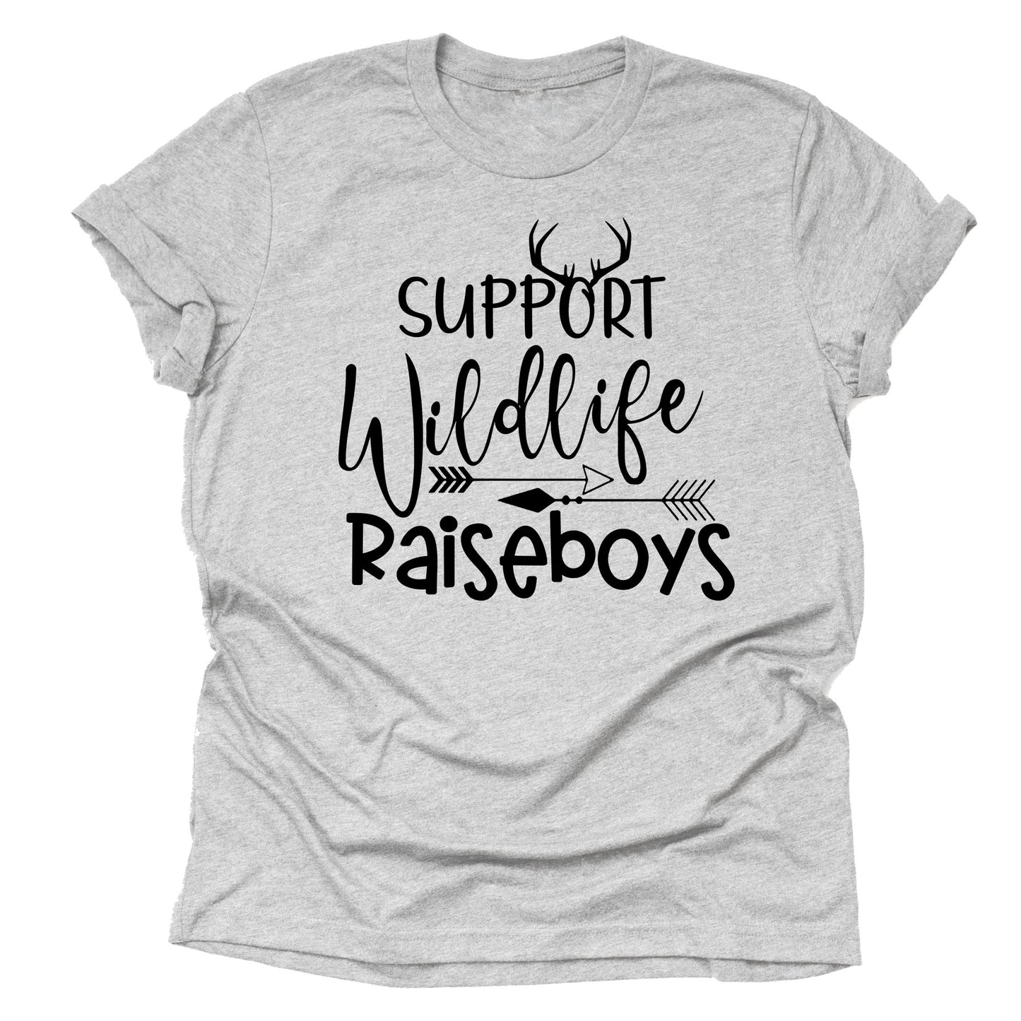 Support Wildlife Raise Boys T Shirt Unisex Arrow Cute Letter Teen Funny Letter Print T-Shirt