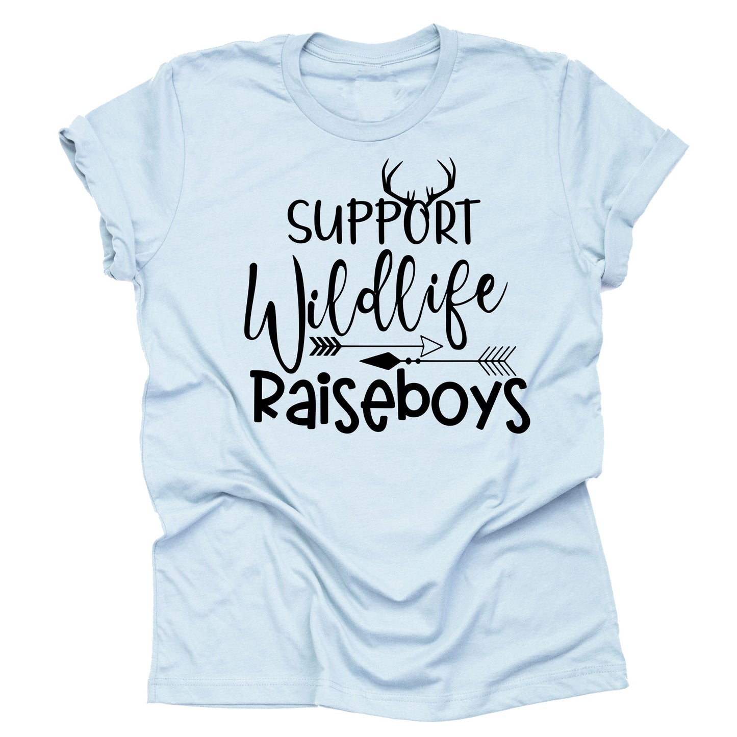 Support Wildlife Raise Boys T Shirt Unisex Arrow Cute Letter Teen Funny Letter Print T-Shirt