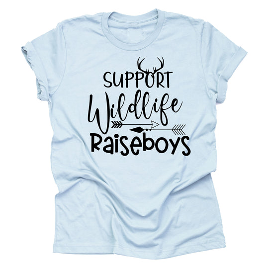 Support Wildlife Raise Boys T Shirt Unisex Arrow Cute Letter Teen Funny Letter Print T-Shirt