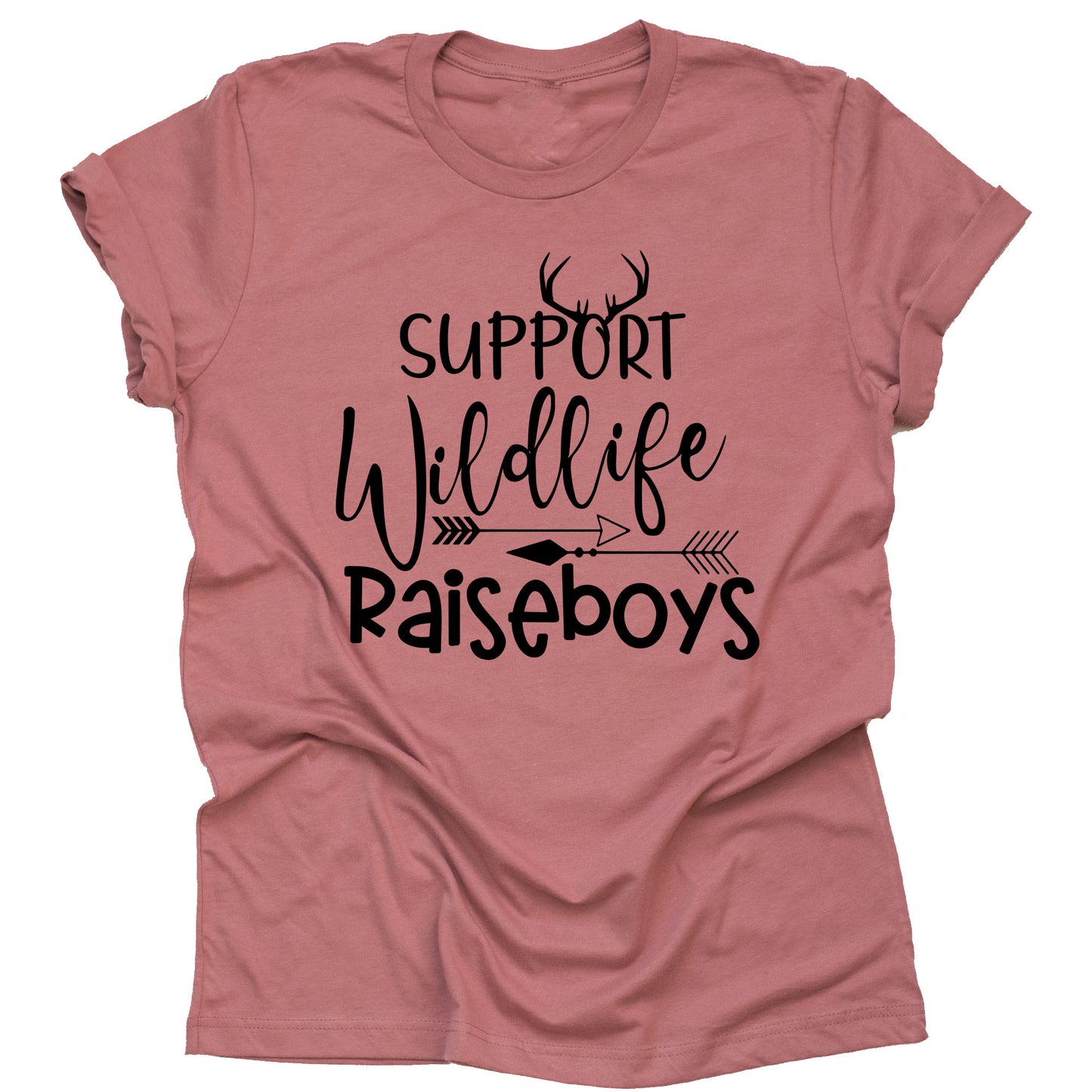 Support Wildlife Raise Boys T Shirt Unisex Arrow Cute Letter Teen Funny Letter Print T-Shirt