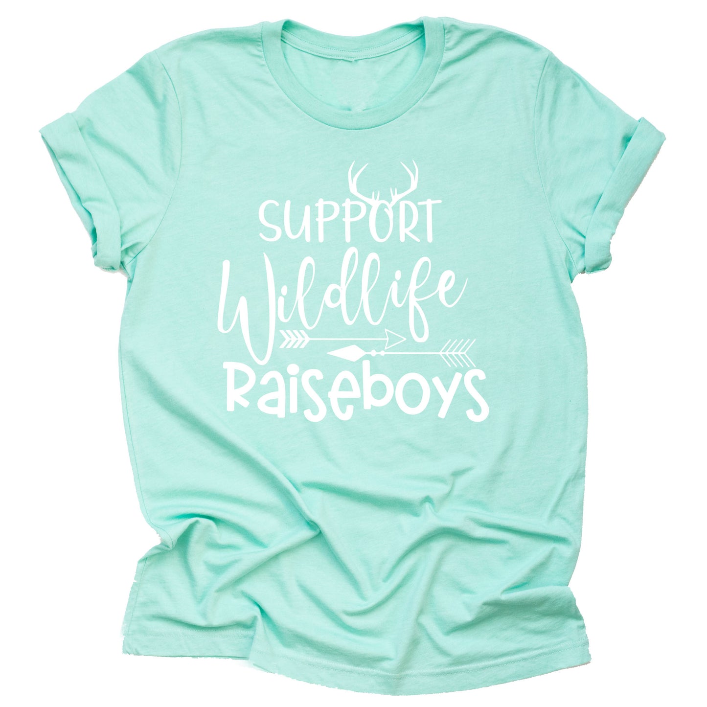 Support Wildlife Raise Boys T Shirt Unisex Arrow Cute Letter Teen Funny Letter Print T-Shirt