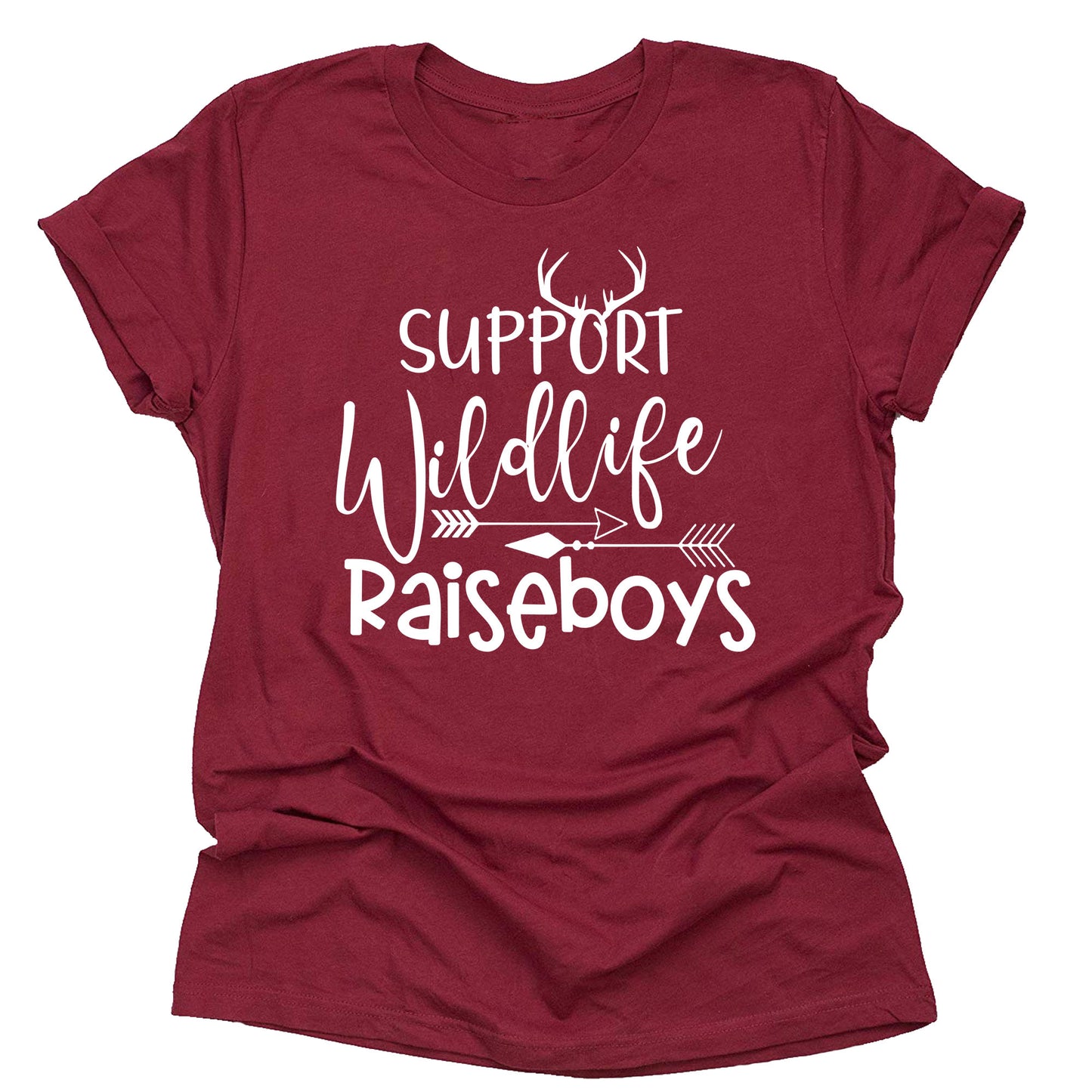 Support Wildlife Raise Boys T Shirt Unisex Arrow Cute Letter Teen Funny Letter Print T-Shirt