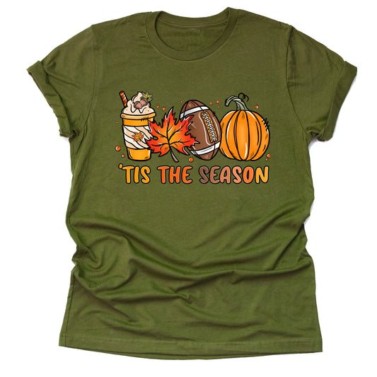 Tis The Season Football Pumpkin Causal Unisex T-Shirt