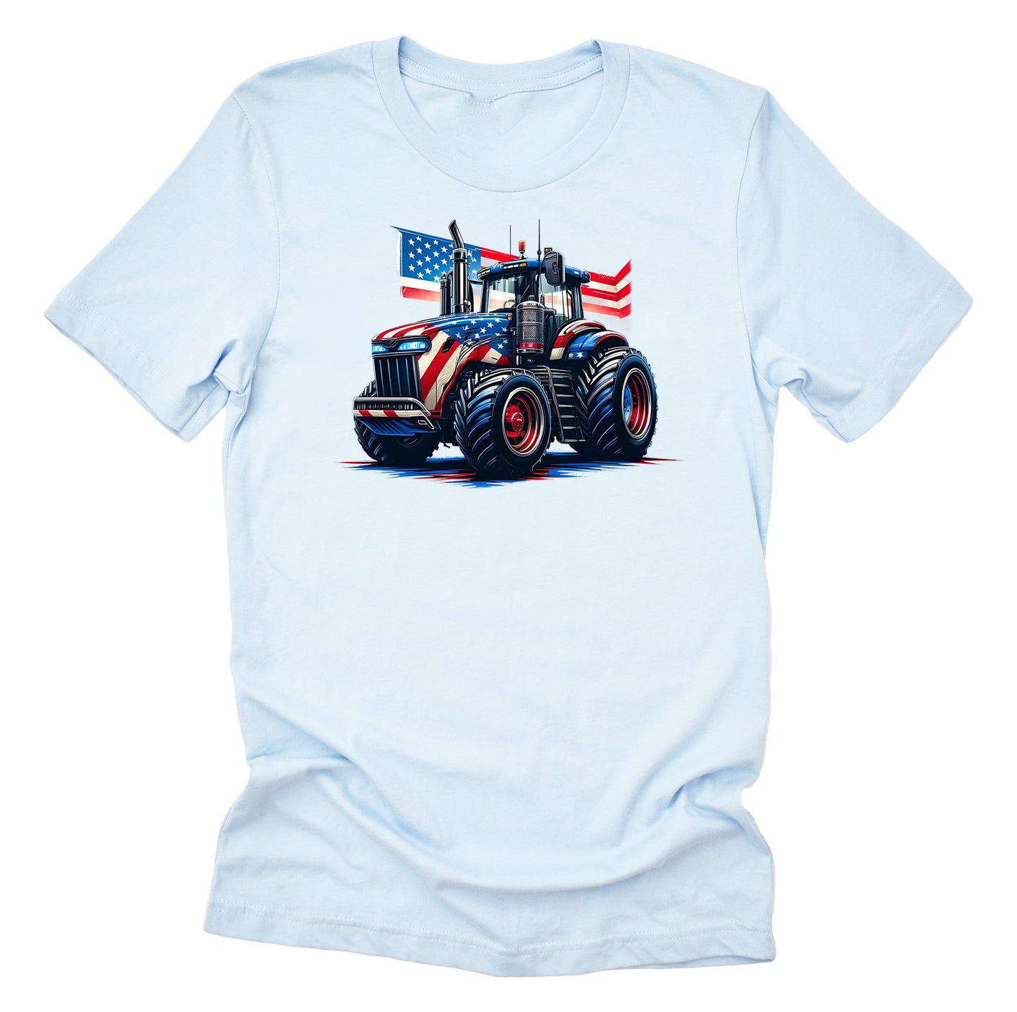 Patriotic Tractor July 4th American Flag Casual Short Sleeve Unisex T-Shirt