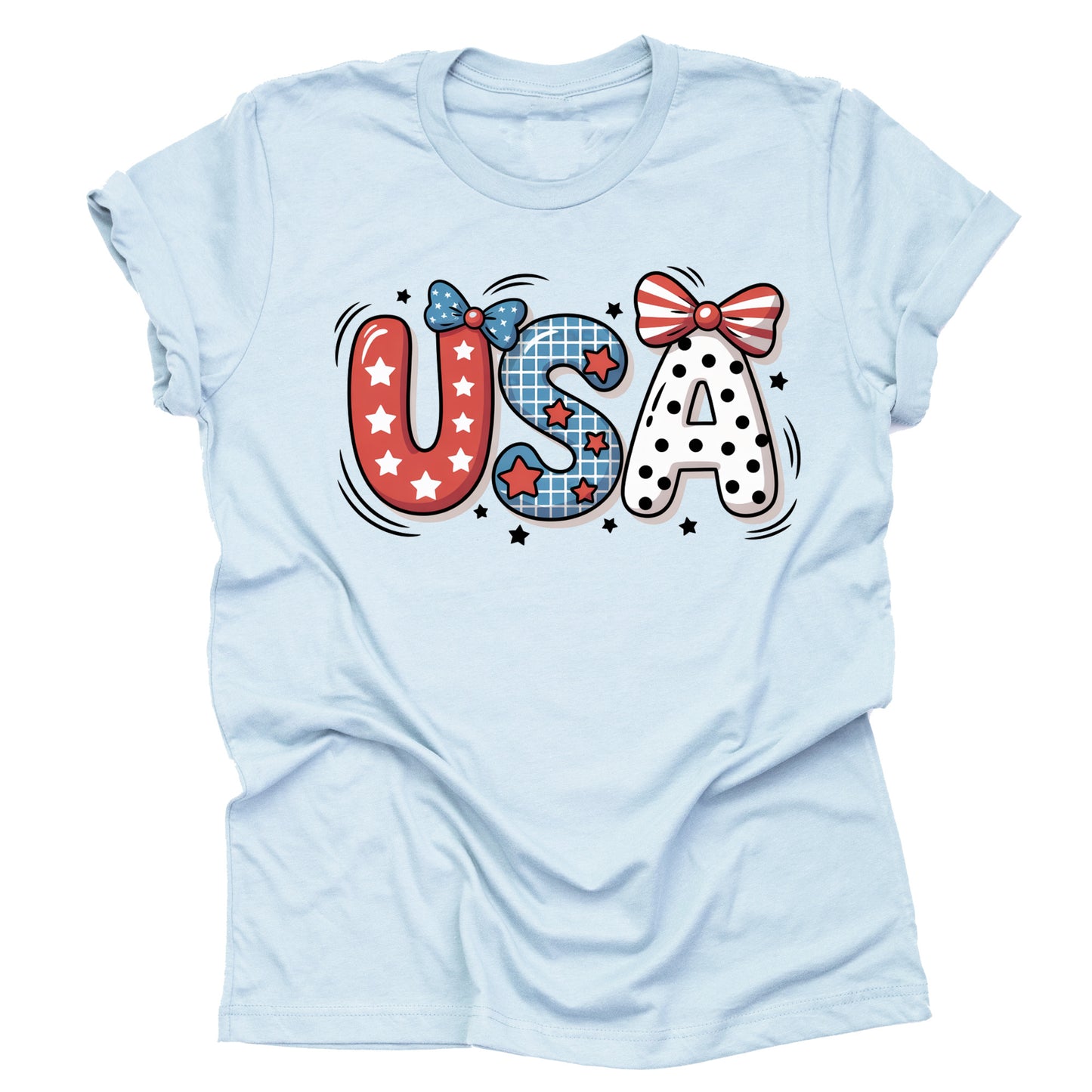 Patriotic USA July 4th American Flag Casual Short Sleeve Unisex T-Shirt