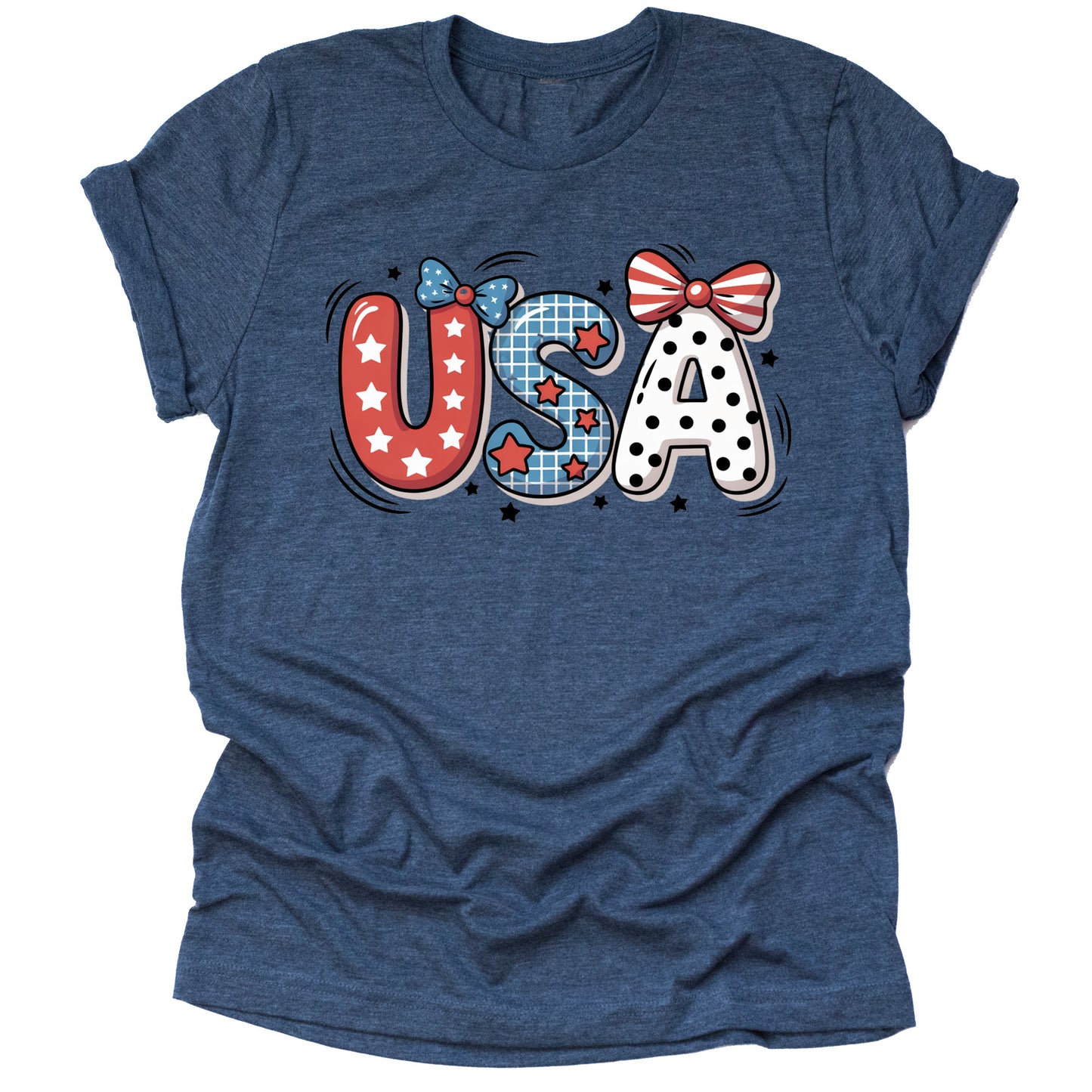 Patriotic USA July 4th American Flag Casual Short Sleeve Unisex T-Shirt