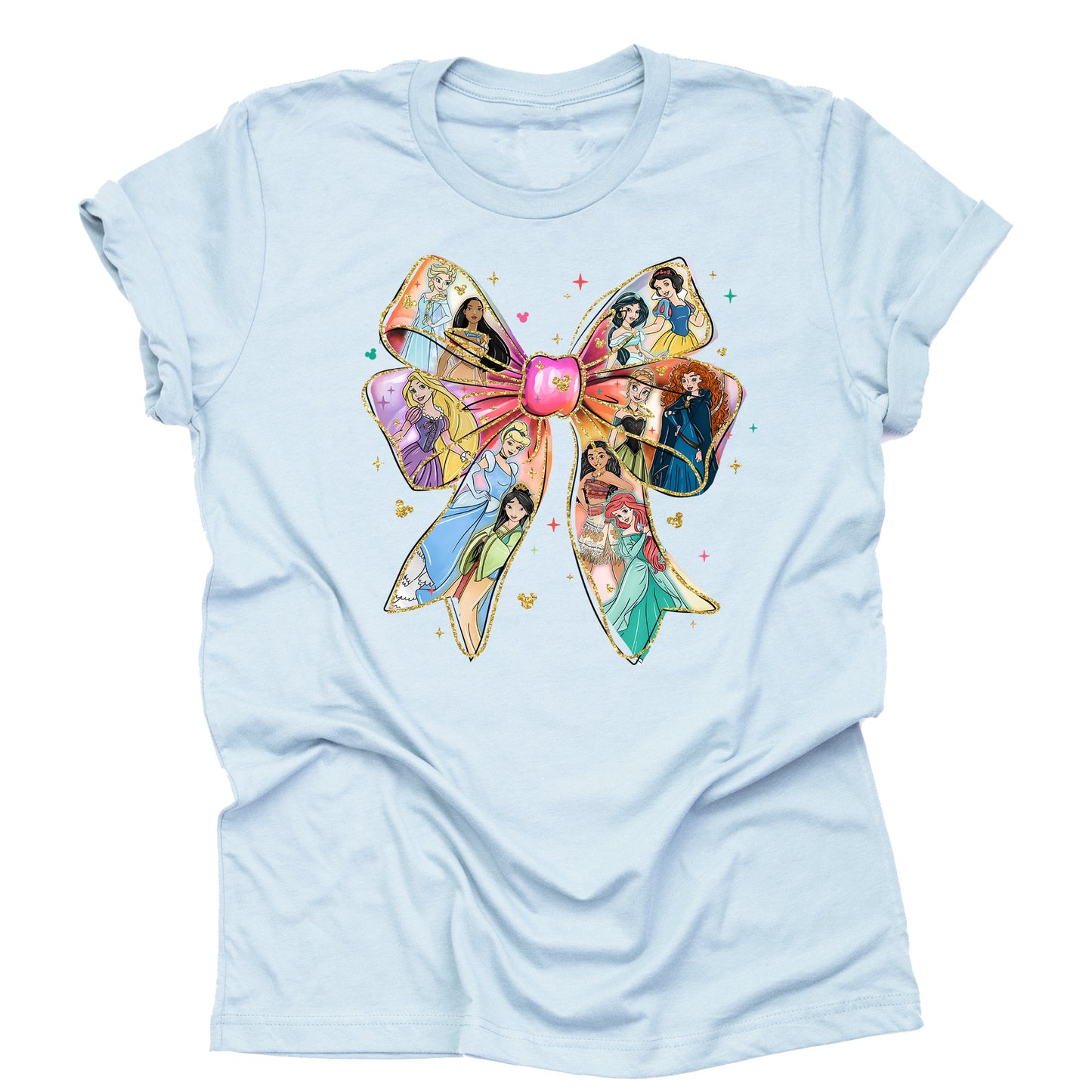 Princess Bow Unisex T-Shirt or Tank – Cute Short Sleeve Graphic Tee – Magical Castle Theme Park, Princess Fan