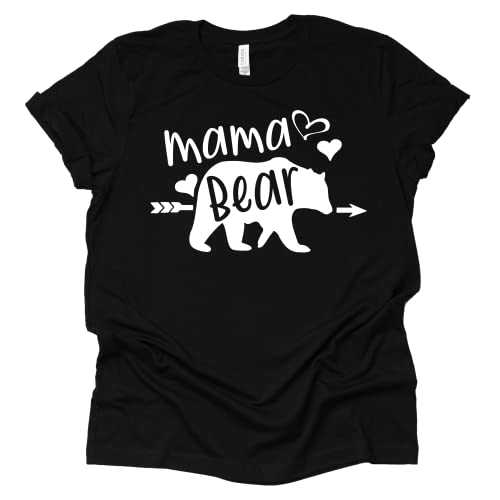 Mama Bear Shirt, Fun Shirt for Mom, Hearts Graphics Tees for Women Ladies Unisex Soft Tee Shirt