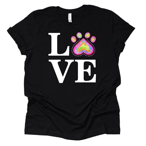 Love Paw Print Shirt, Tie Dye Love Veterinarian Vet Tech T-Shirt, Pet Lovers Shirt