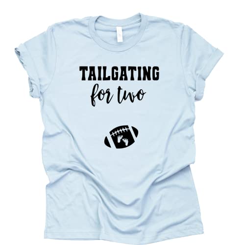 Tailgating for Two T-shirts, Funny Football Pregnancy Announcement Shirt, Causal Short Sleeve