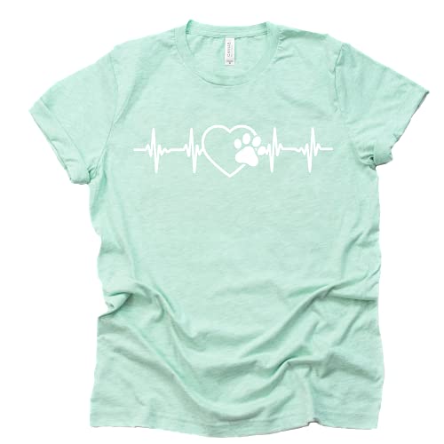 Paw Print Heartbeat Veterinarian Vet Tech T-Shirt for Pet Lovers Shirt