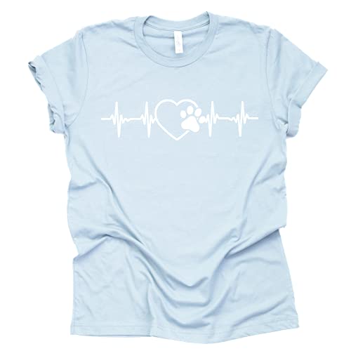 Paw Print Heartbeat Veterinarian Vet Tech T-Shirt for Pet Lovers Shirt