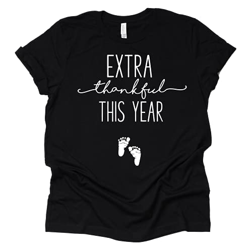 Extra Thankful This Year Shirt, Thanksgiving Pregnancy Announcement Shirt, Matching Couples Shirts