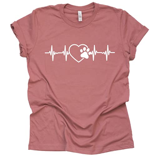 Paw Print Heartbeat Veterinarian Vet Tech T-Shirt for Pet Lovers Shirt