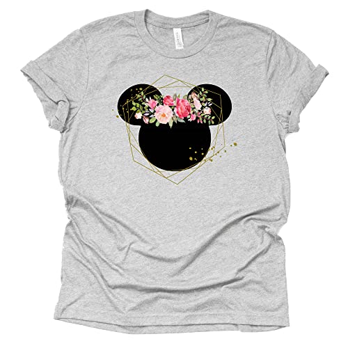 Women and Teen Floral Mickey Flower Shirt Adult Women Ladies Boho Character Tshirt