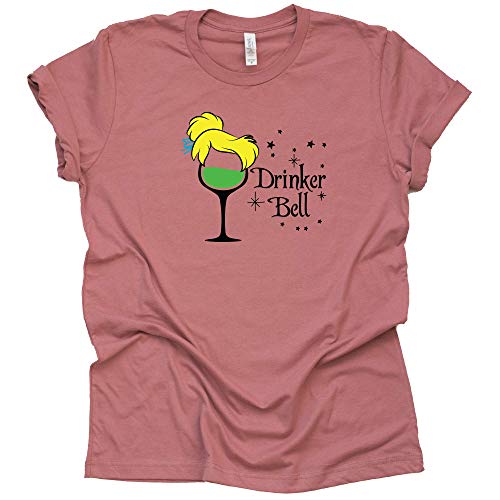 Drinker Bell T-Shirt, Tinker Bell Shirt, Disney Theme Parks Casual Unisex Short Sleeve Shirt