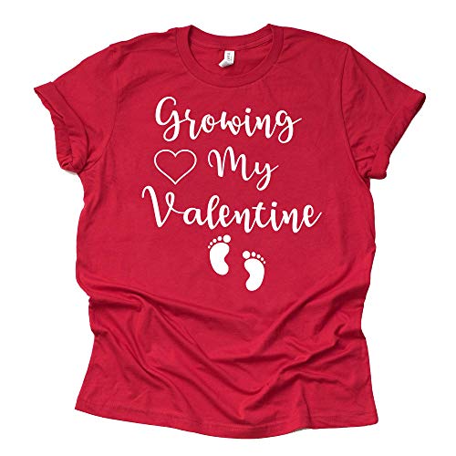 Growing My Valentine Shirt Valentines Day Pregnancy Announcement Shirt Unisex Short Sleeve