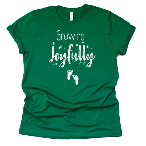 Growing Joyfully Shirt, Christmas Pregnancy Announcement Shirt, Unisex Short Sleeve