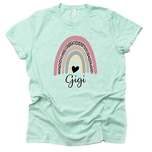 Rainbow Gigi Shirt Leopard Printed T Shirt Unisex Summer Grand Parent Casual Short Sleeve Tops Blouse