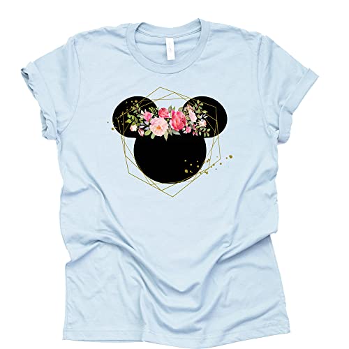 Women and Teen Floral Mickey Flower Shirt Adult Women Ladies Boho Character Tshirt