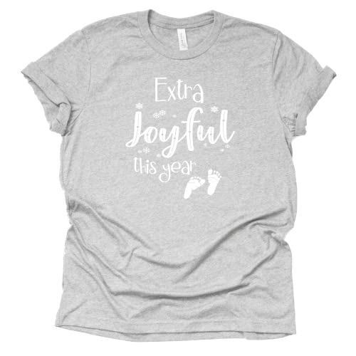 Extra Joyful This Year T-Shirt, Christmas Baby Announcement Shirt, Unisex Short Sleeve