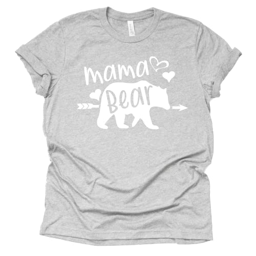 Mama Bear Shirt, Fun Shirt for Mom, Hearts Graphics Tees for Women Ladies Unisex Soft Tee Shirt