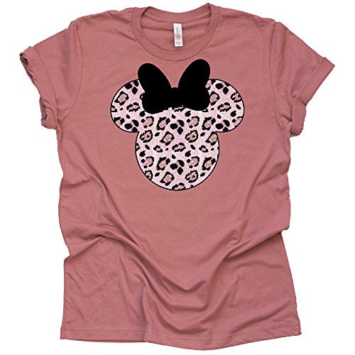 Leopard Rose Gold Mickey Shirt, Rose Gold Shirt, Mickey Shirt for Adult Unisex Short Sleeve Tshirt